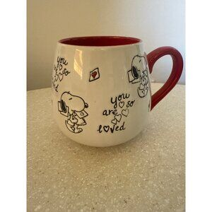 Peanuts Snoopy "You Are So Loved" Ceramic Mug Red & White Dishwasher & Microwave